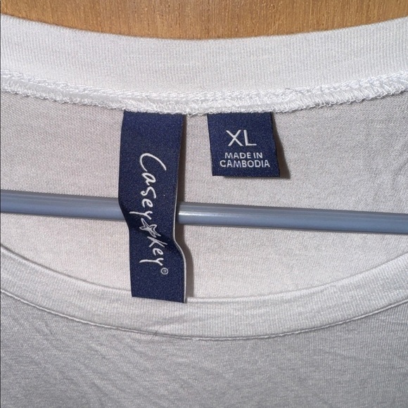 Casey Key White T-Shirt with Sunset Graphic Bordered by Rhinestones - Picture 3 of 3